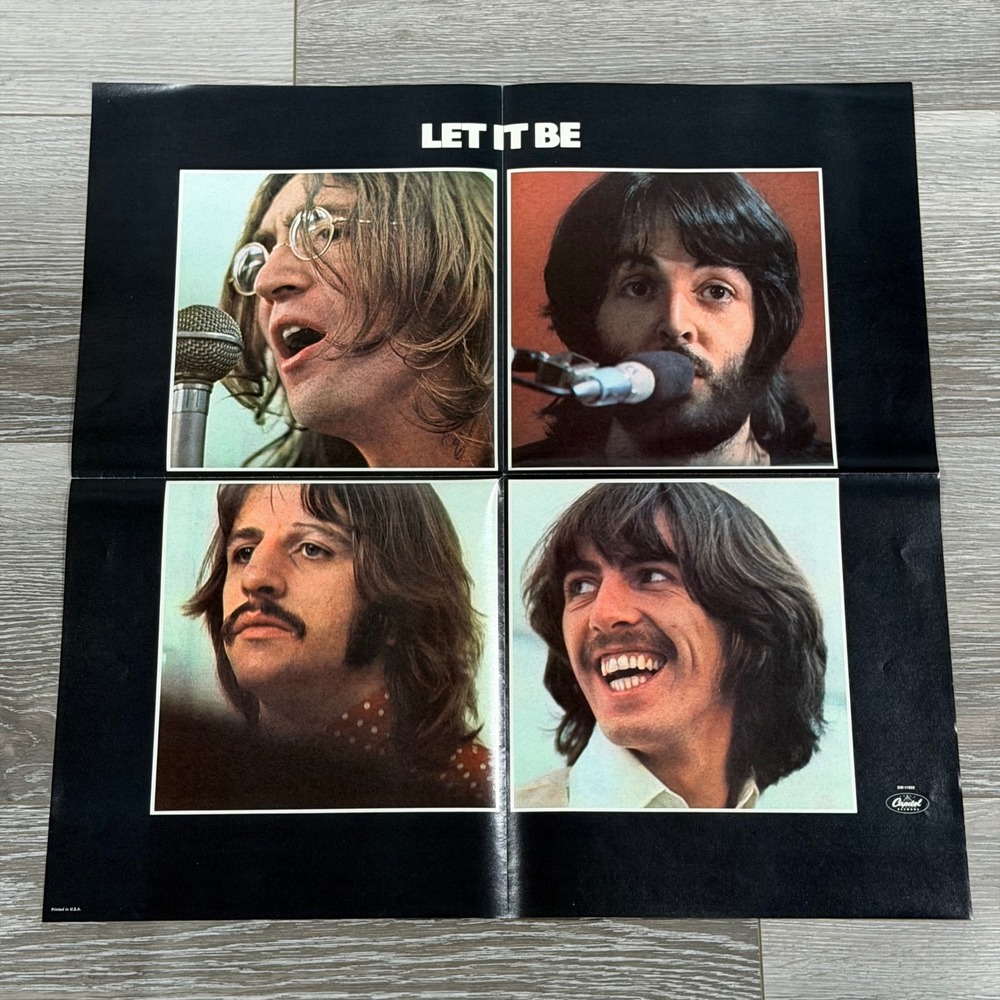 Vintage Beatles Let It Be Album Insert Poster Capitol Records SW-11922 22x22
